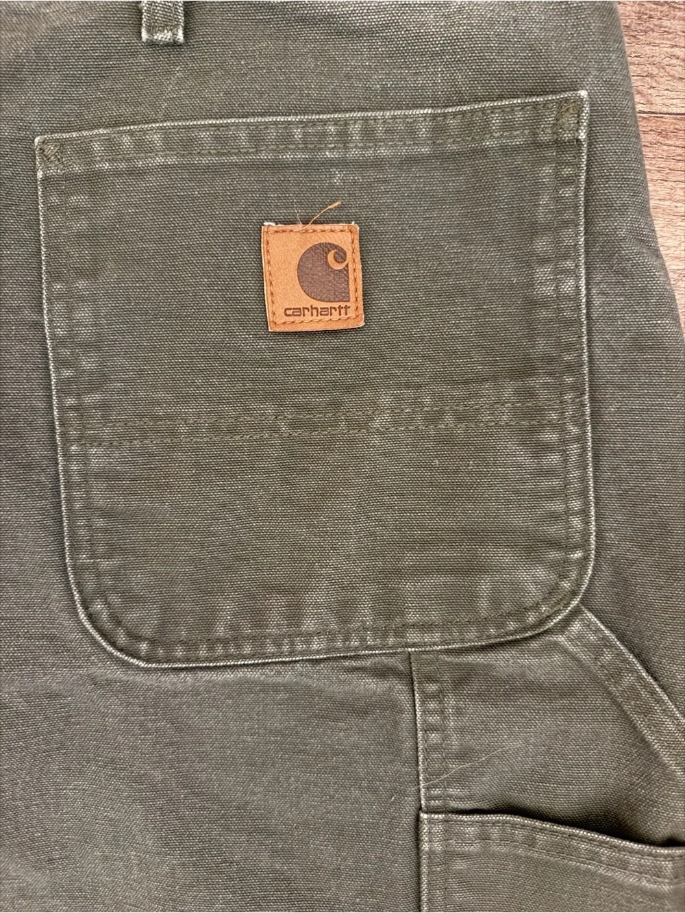 Vintage Carhartt B11 MOS Dungaree Fit Carpenter Pants 44x32 Made USA Comp